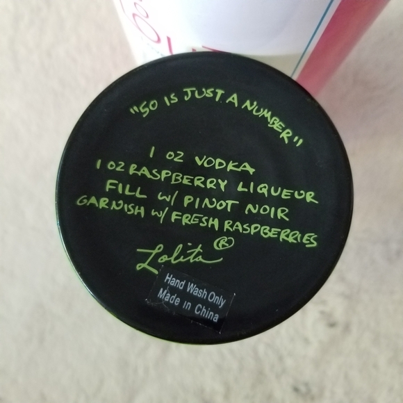 NIB LOLITA 50 Is Just A Number Hand Painted Wine Glass 15 OZ - Picture 11 of 14